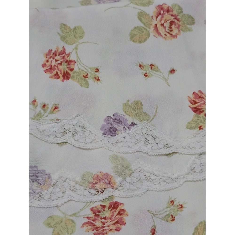 Laura Ashley Vintage Floral Lace Trimmed Cami Cottage Core Slip Dress Large - Picture 9 of 12